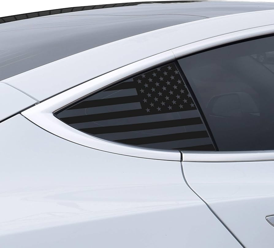 American Flag Tesla Model 3 Quarter Panel Window Overlay