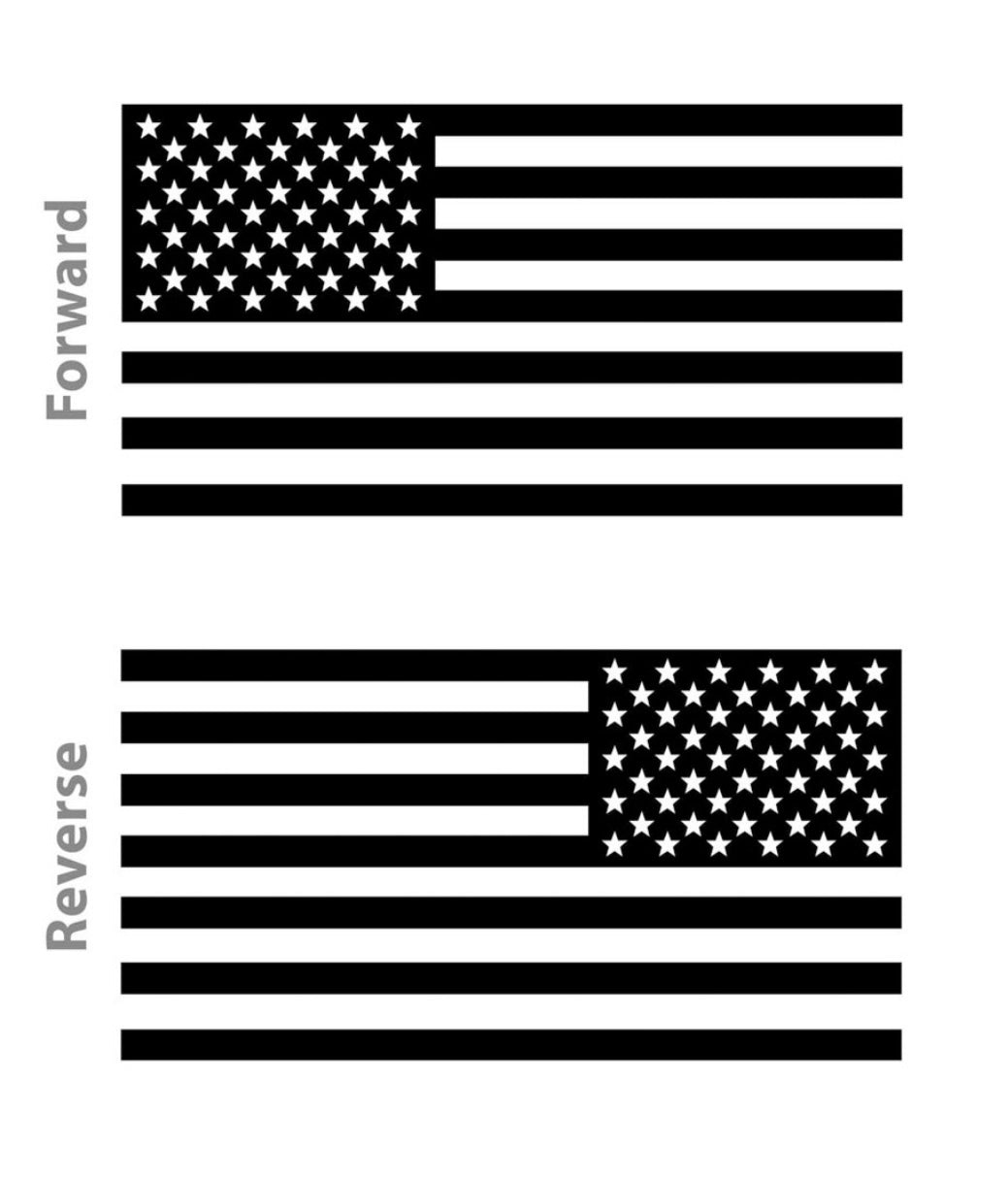Matte Black American Flag Decal